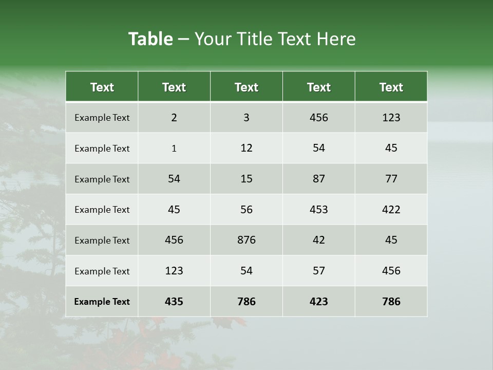 A Lake Surrounded By Trees With Fog In The Background PowerPoint Template