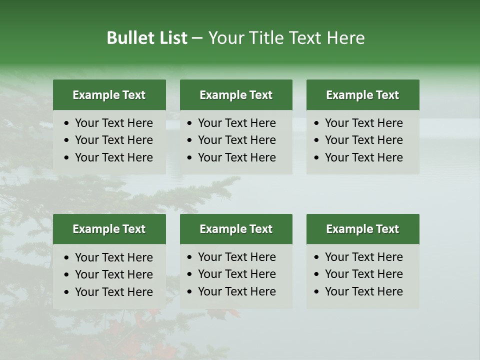 A Lake Surrounded By Trees With Fog In The Background PowerPoint Template