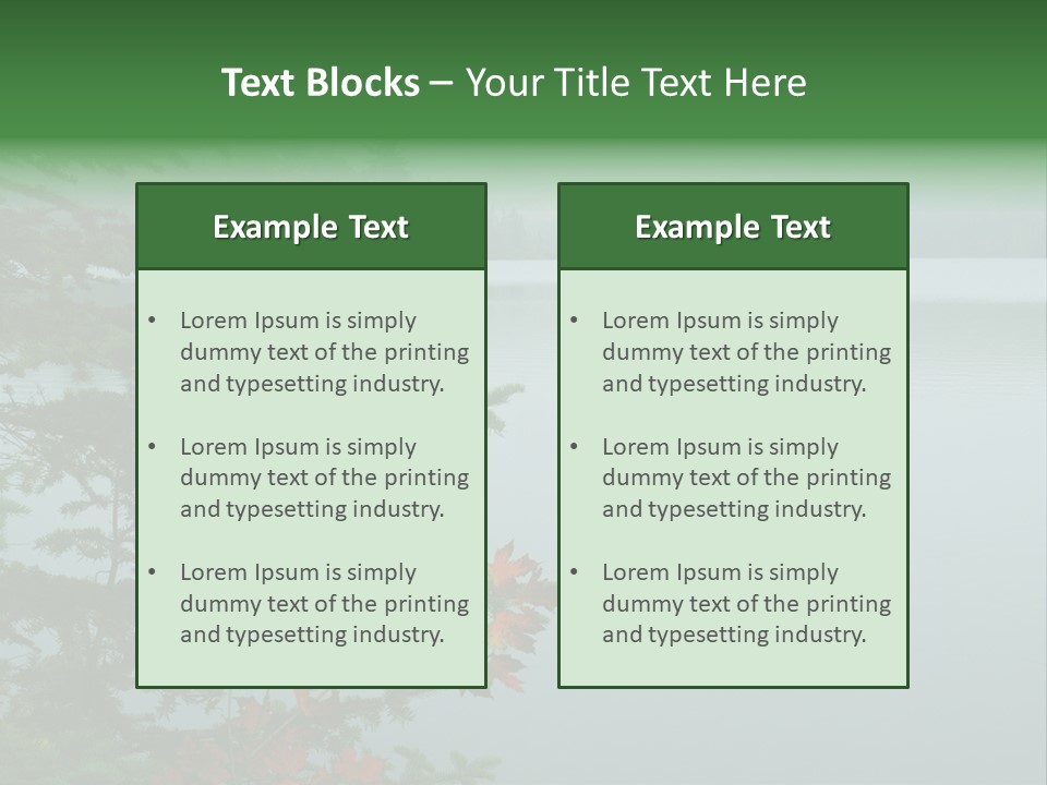A Lake Surrounded By Trees With Fog In The Background PowerPoint Template