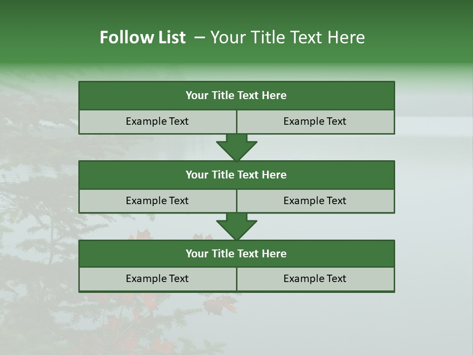 A Lake Surrounded By Trees With Fog In The Background PowerPoint Template