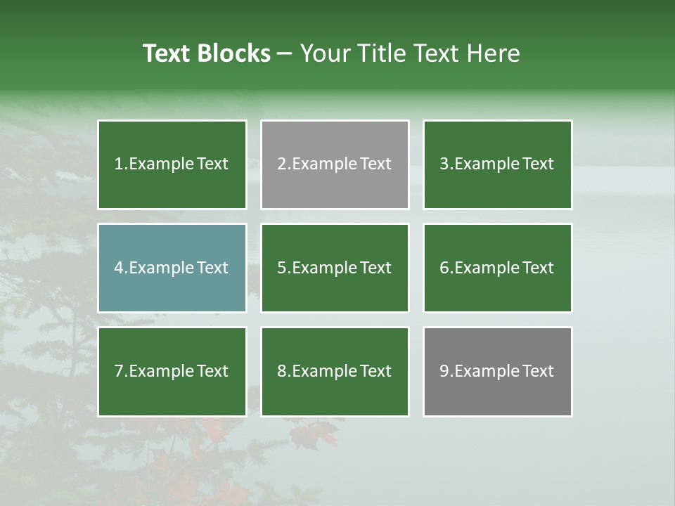 A Lake Surrounded By Trees With Fog In The Background PowerPoint Template