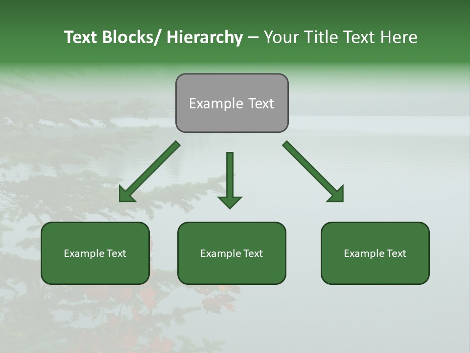 A Lake Surrounded By Trees With Fog In The Background PowerPoint Template