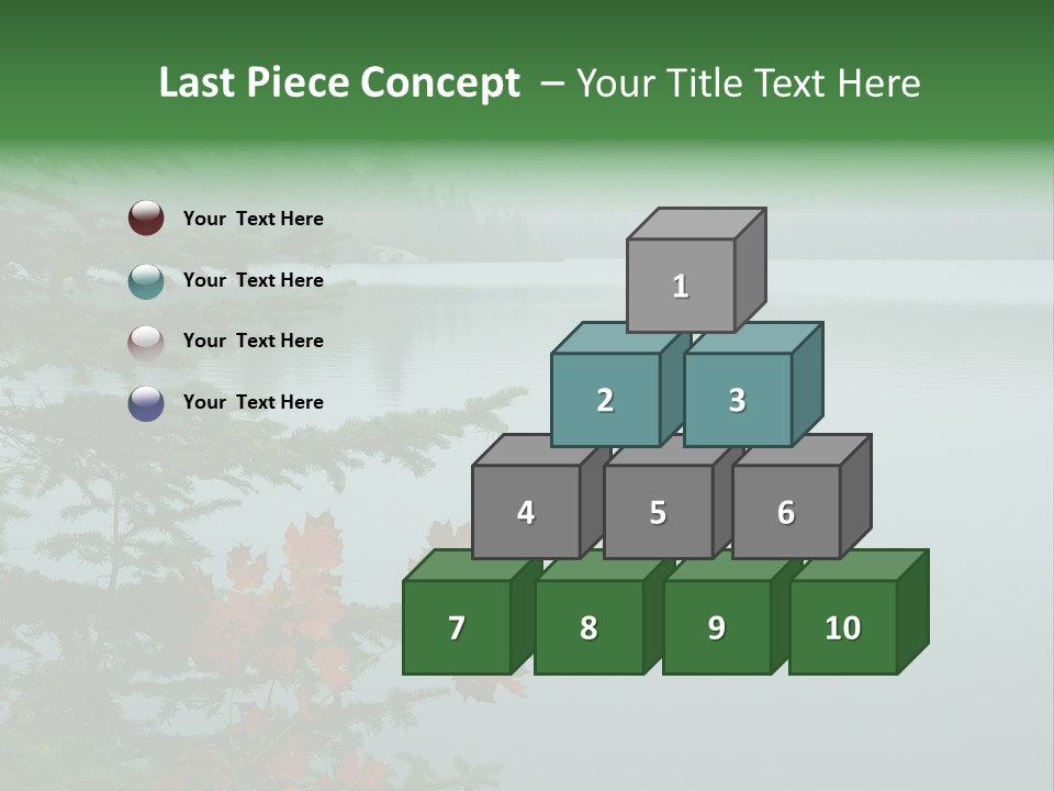 A Lake Surrounded By Trees With Fog In The Background PowerPoint Template