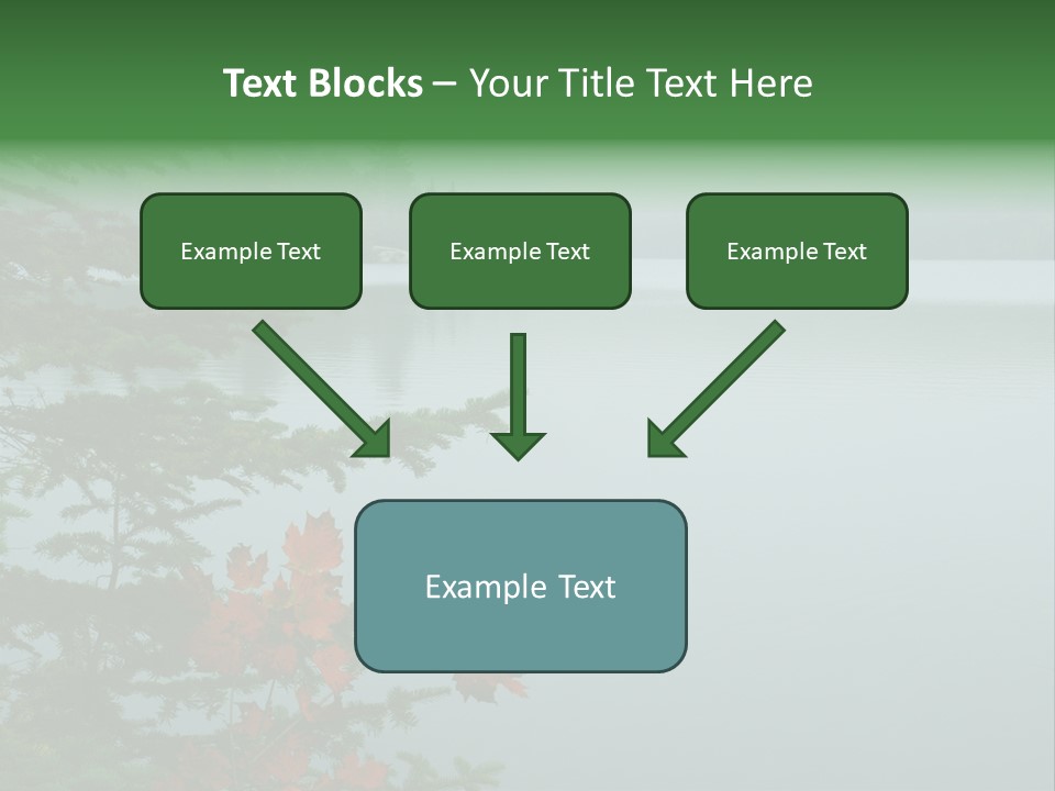 A Lake Surrounded By Trees With Fog In The Background PowerPoint Template
