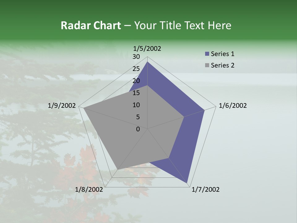 A Lake Surrounded By Trees With Fog In The Background PowerPoint Template