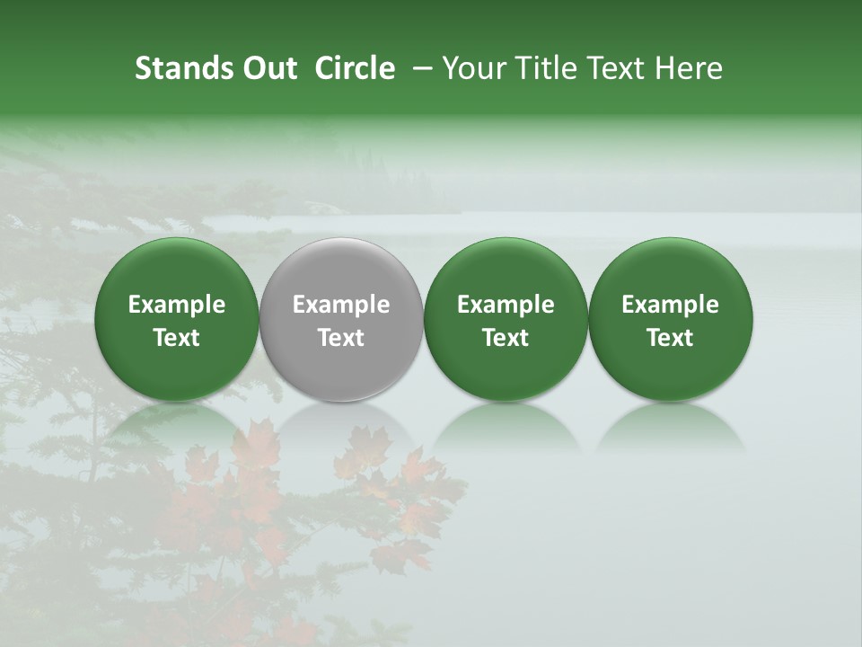 A Lake Surrounded By Trees With Fog In The Background PowerPoint Template