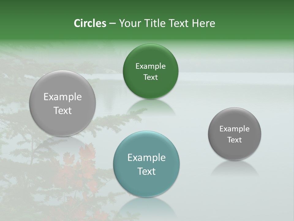 A Lake Surrounded By Trees With Fog In The Background PowerPoint Template