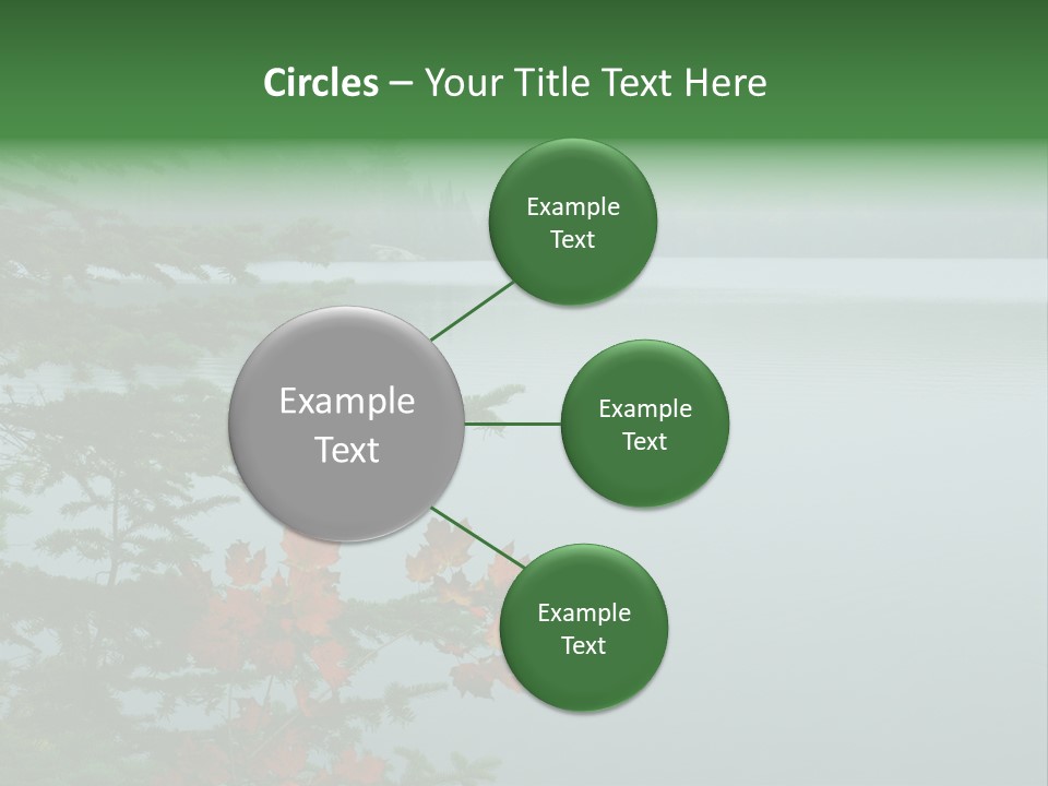 A Lake Surrounded By Trees With Fog In The Background PowerPoint Template
