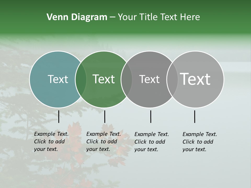 A Lake Surrounded By Trees With Fog In The Background PowerPoint Template