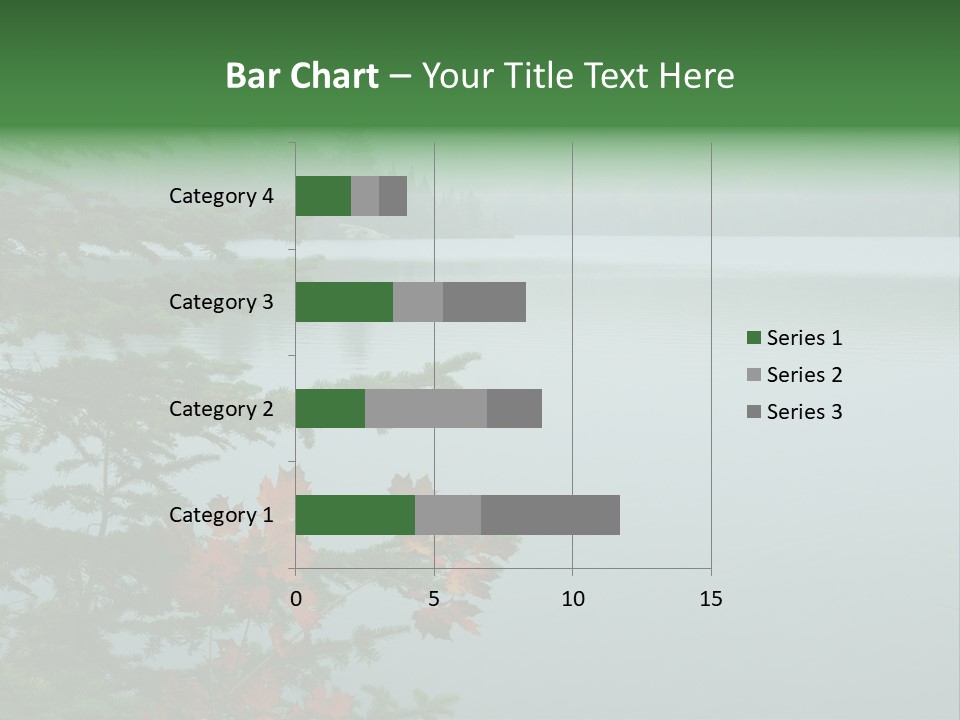 A Lake Surrounded By Trees With Fog In The Background PowerPoint Template