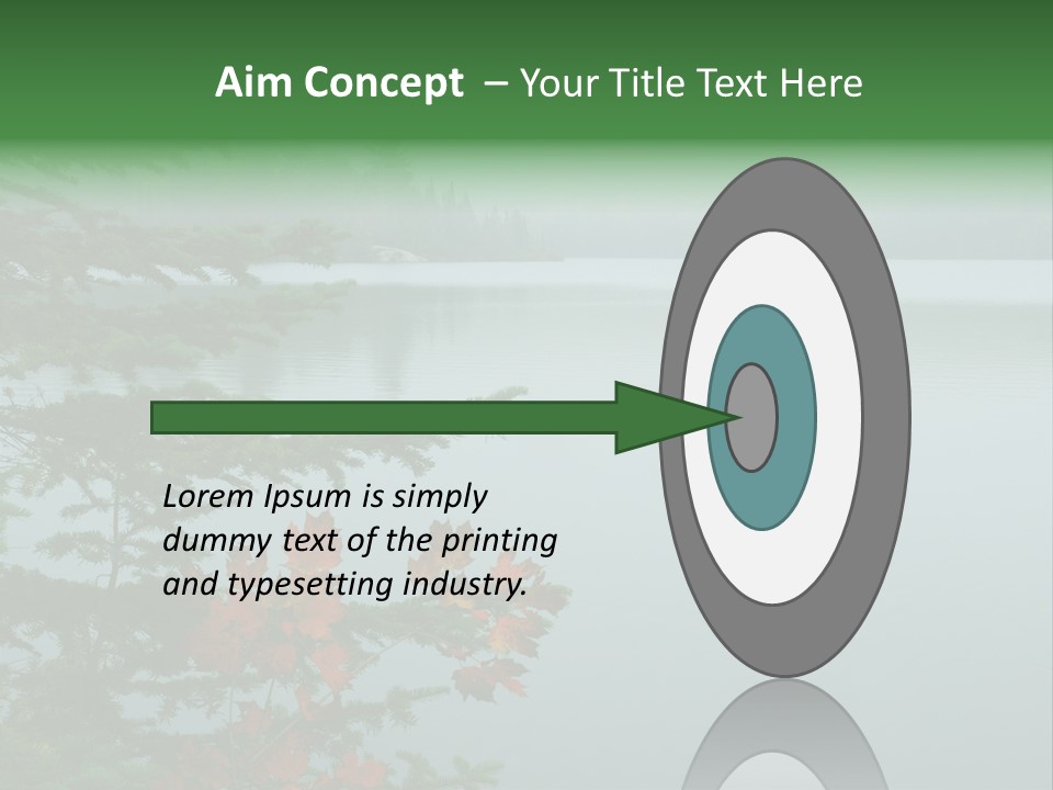 A Lake Surrounded By Trees With Fog In The Background PowerPoint Template