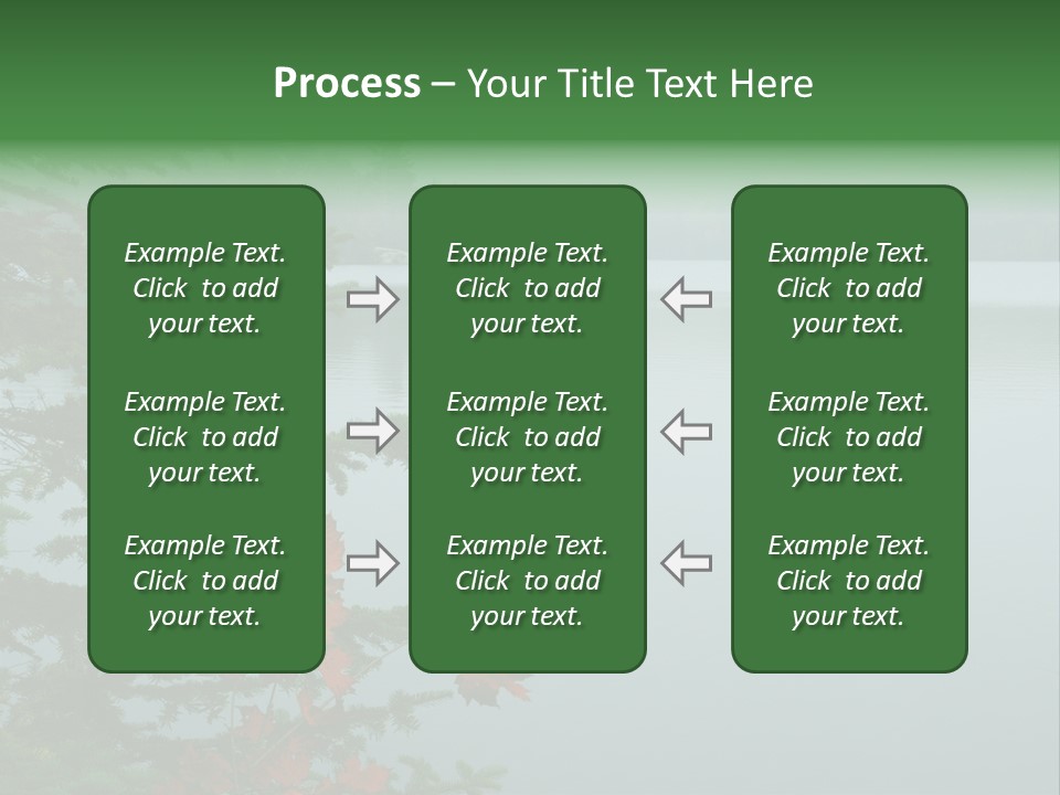 A Lake Surrounded By Trees With Fog In The Background PowerPoint Template