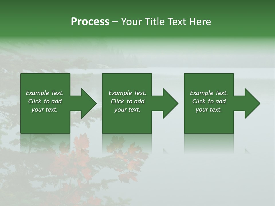 A Lake Surrounded By Trees With Fog In The Background PowerPoint Template