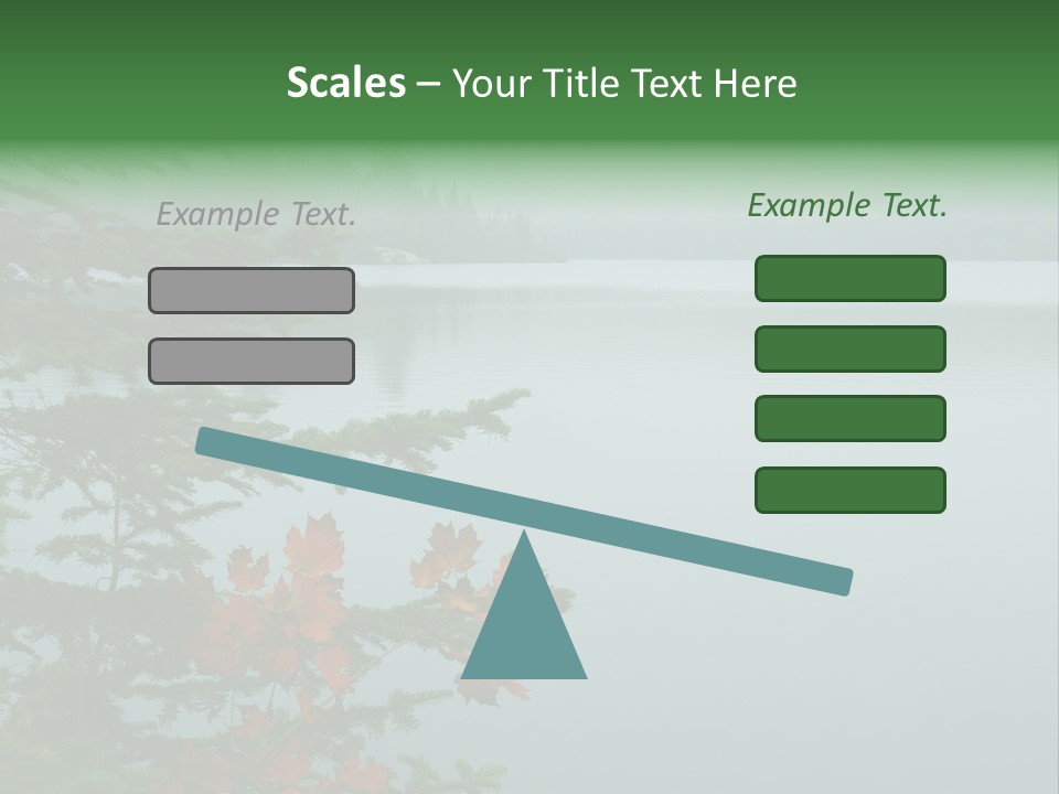A Lake Surrounded By Trees With Fog In The Background PowerPoint Template