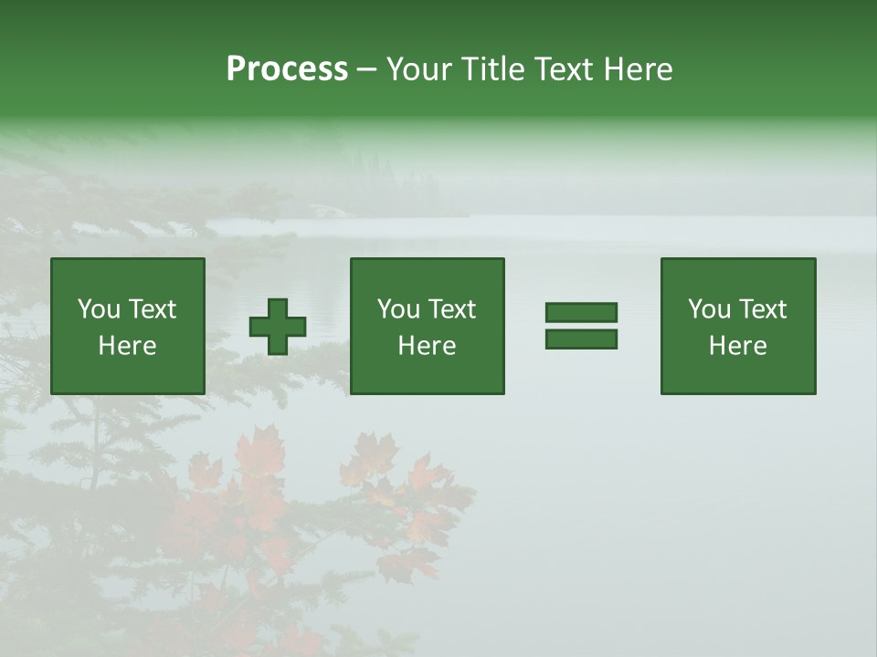 A Lake Surrounded By Trees With Fog In The Background PowerPoint Template