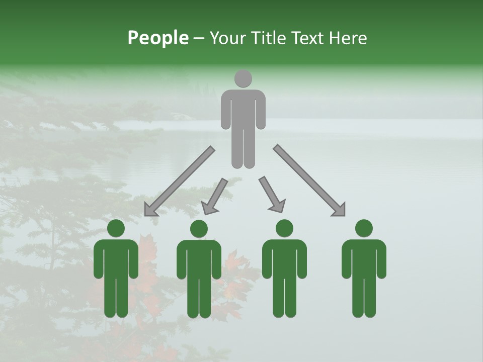 A Lake Surrounded By Trees With Fog In The Background PowerPoint Template