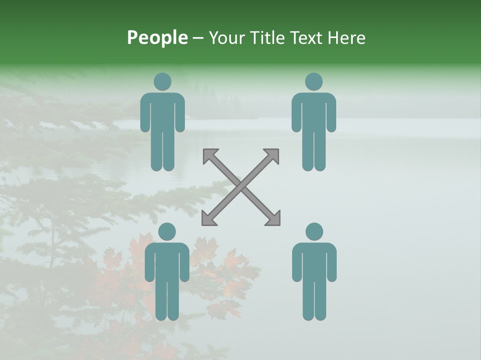 A Lake Surrounded By Trees With Fog In The Background PowerPoint Template