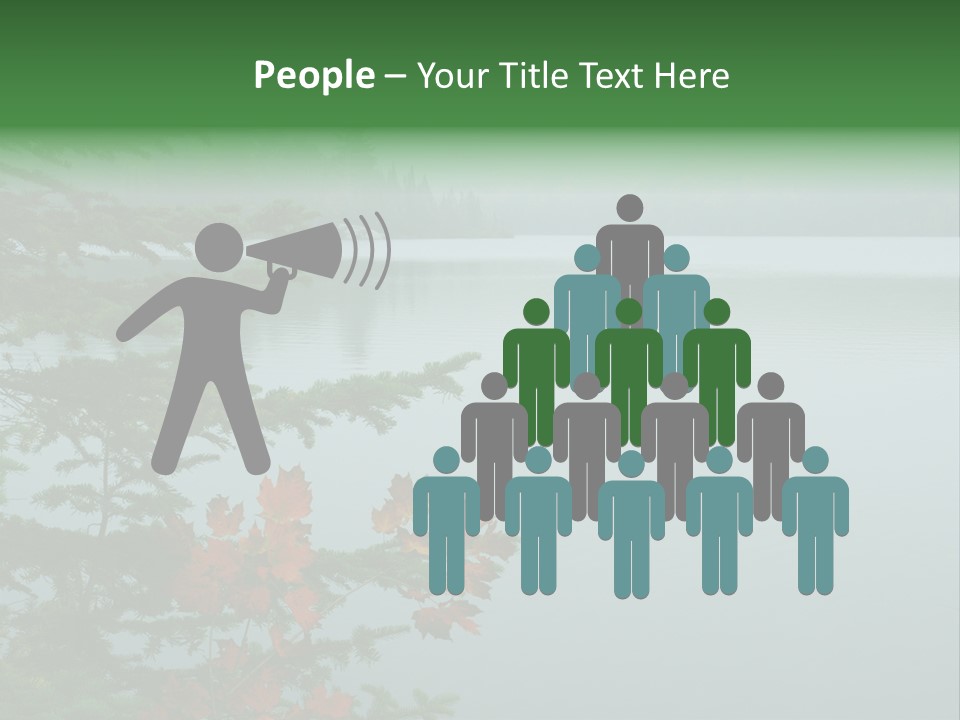 A Lake Surrounded By Trees With Fog In The Background PowerPoint Template