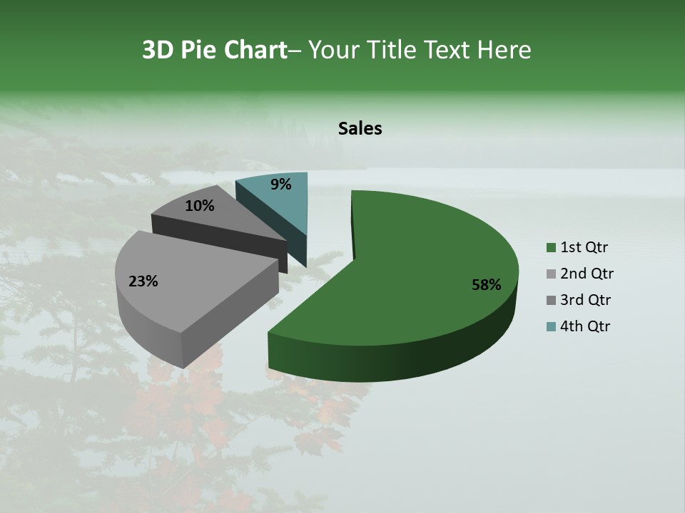 A Lake Surrounded By Trees With Fog In The Background PowerPoint Template