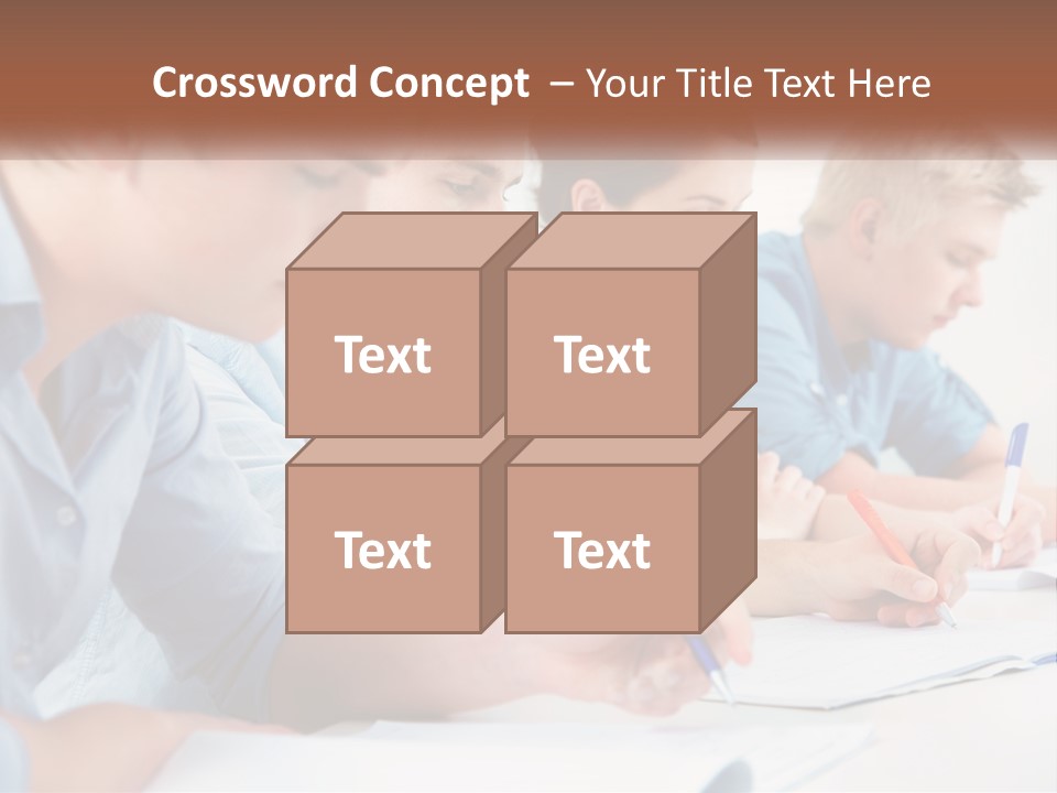 A Group Of People Sitting At A Table Writing PowerPoint Template