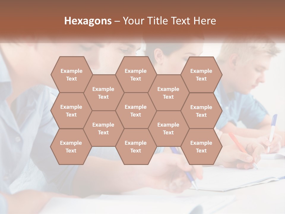 A Group Of People Sitting At A Table Writing PowerPoint Template