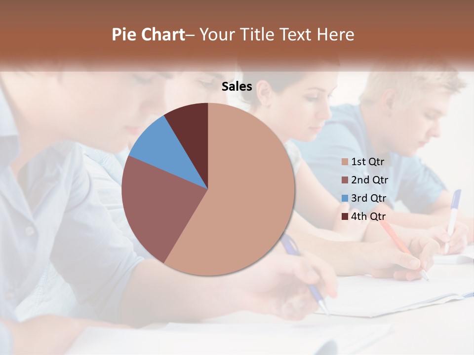 A Group Of People Sitting At A Table Writing PowerPoint Template