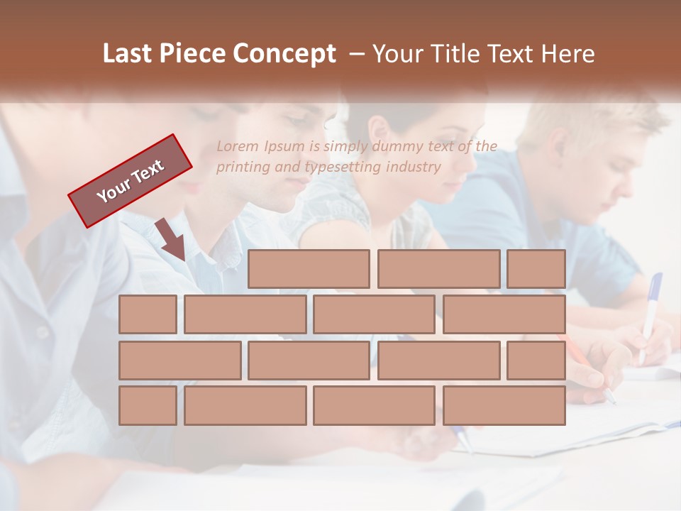 A Group Of People Sitting At A Table Writing PowerPoint Template
