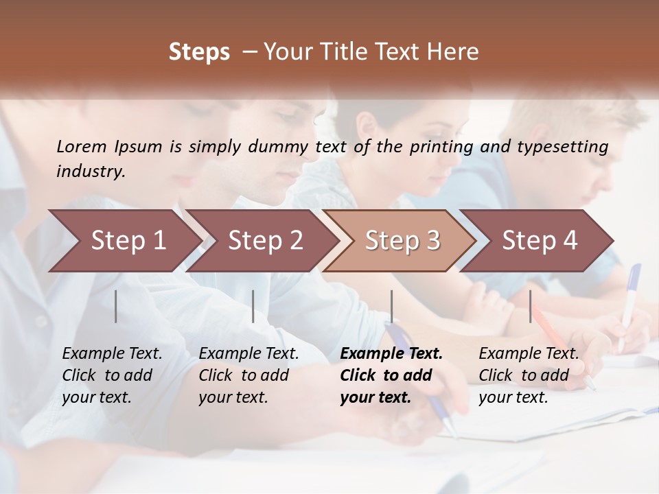 A Group Of People Sitting At A Table Writing PowerPoint Template