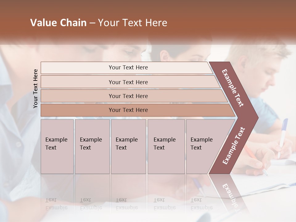 A Group Of People Sitting At A Table Writing PowerPoint Template