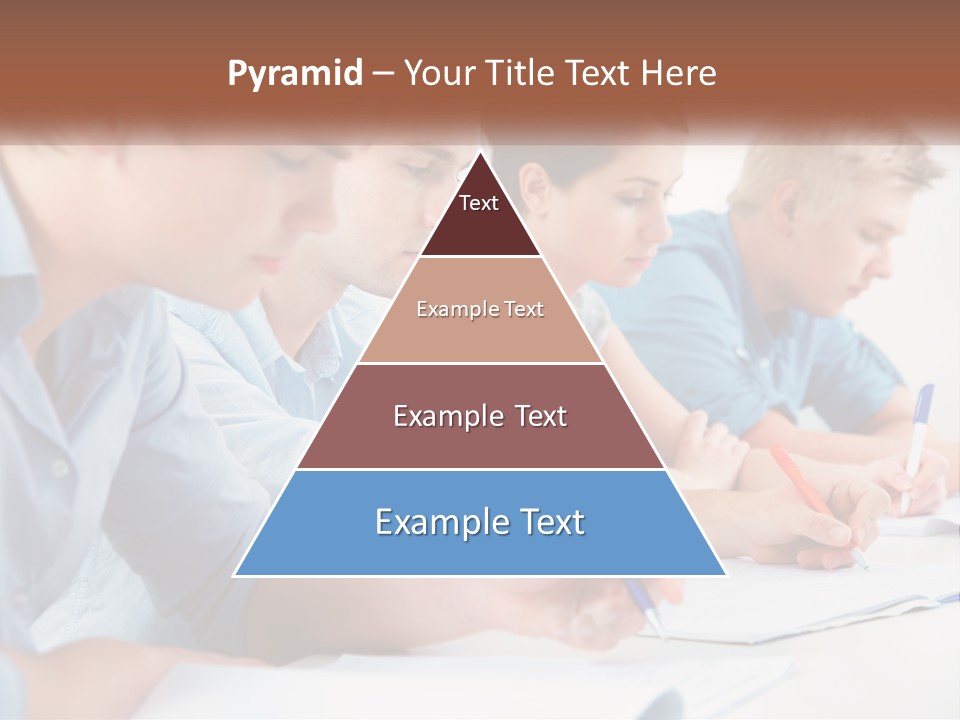A Group Of People Sitting At A Table Writing PowerPoint Template