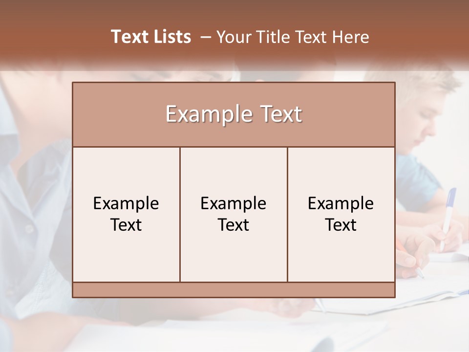 A Group Of People Sitting At A Table Writing PowerPoint Template