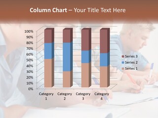 A Group Of People Sitting At A Table Writing PowerPoint Template
