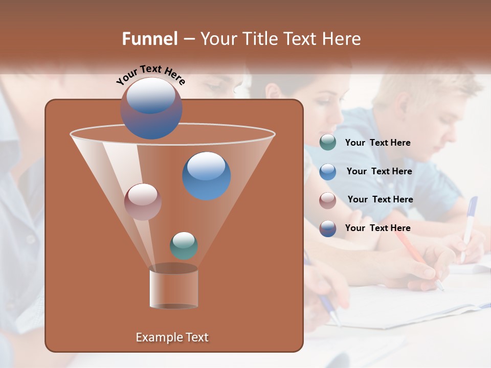 A Group Of People Sitting At A Table Writing PowerPoint Template