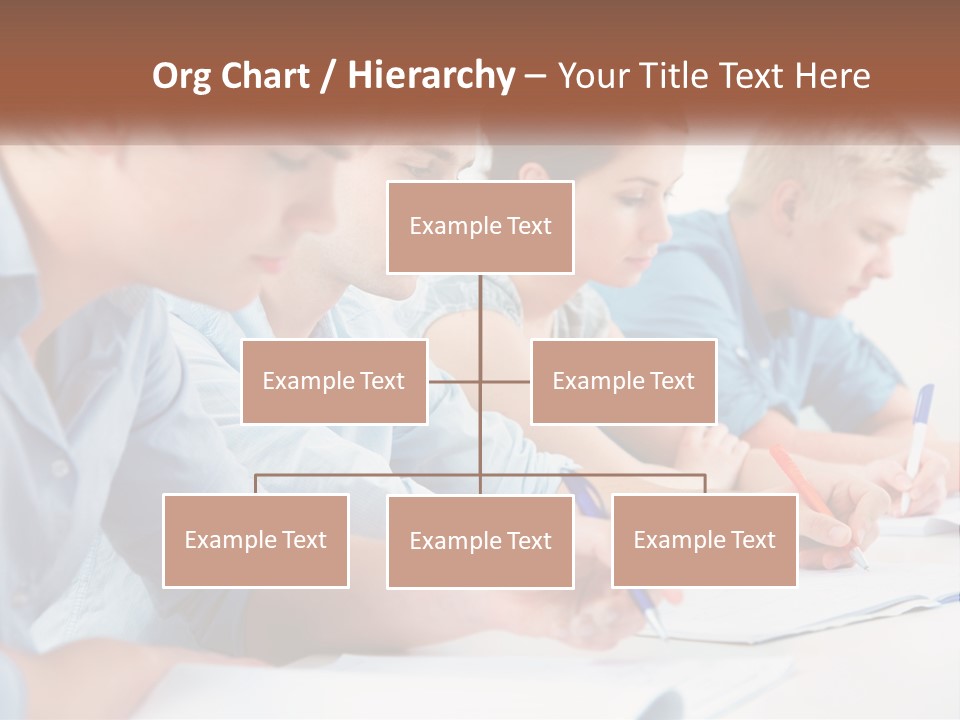 A Group Of People Sitting At A Table Writing PowerPoint Template