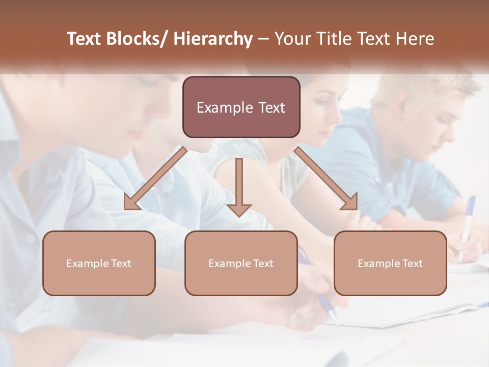 A Group Of People Sitting At A Table Writing PowerPoint Template