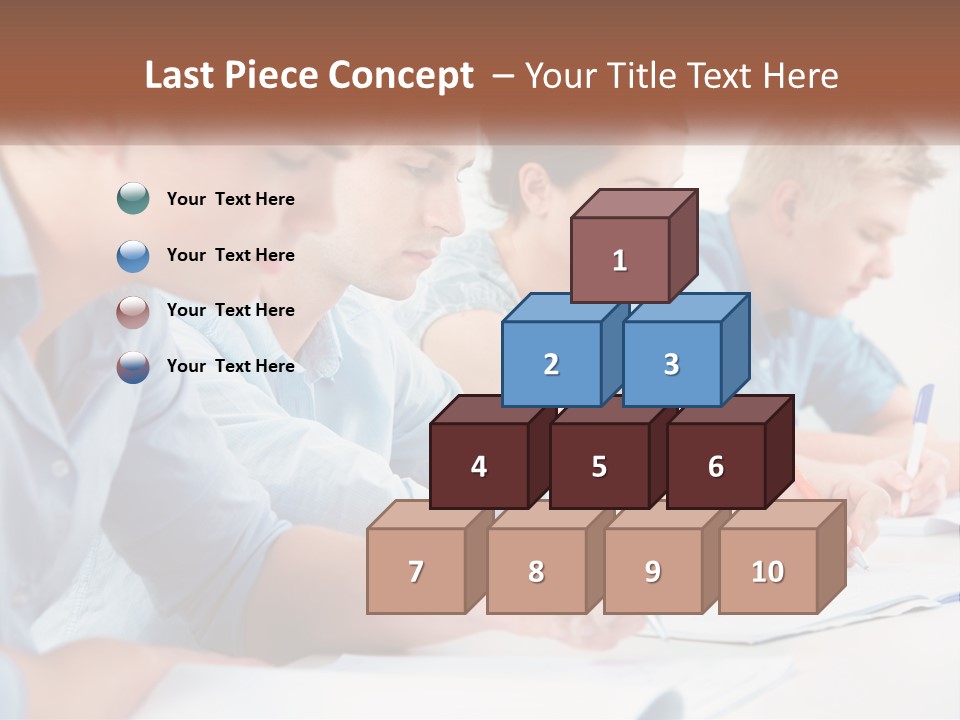 A Group Of People Sitting At A Table Writing PowerPoint Template