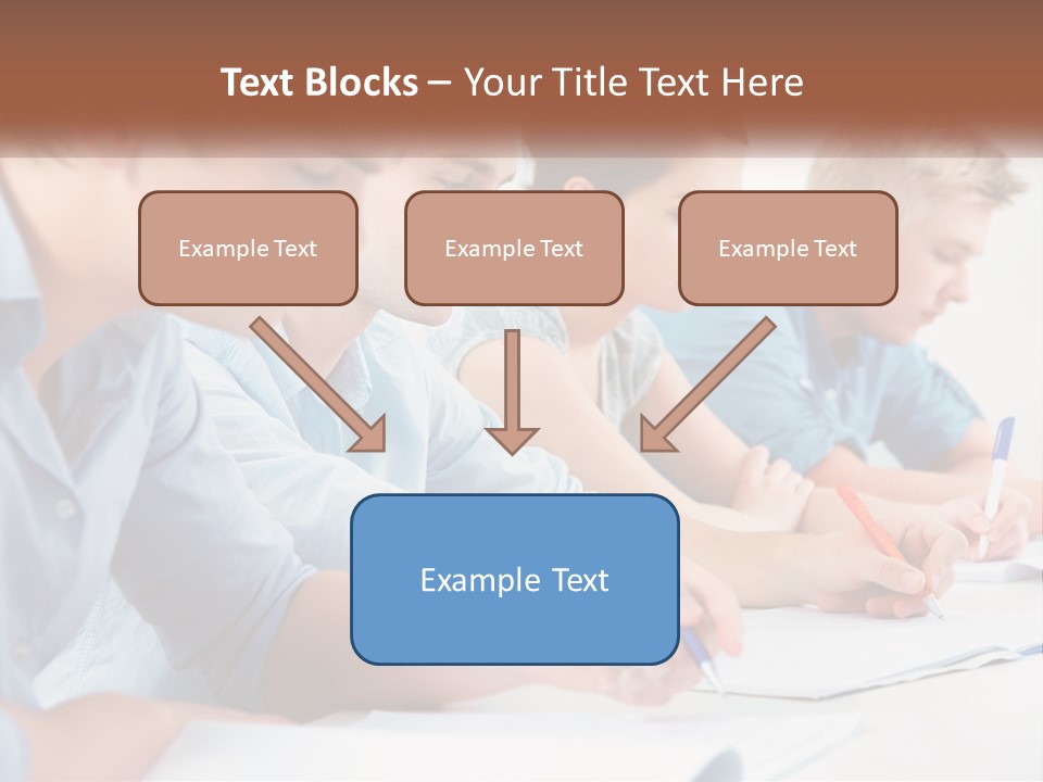 A Group Of People Sitting At A Table Writing PowerPoint Template