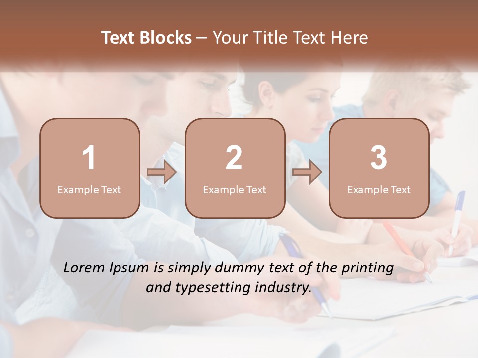 A Group Of People Sitting At A Table Writing PowerPoint Template