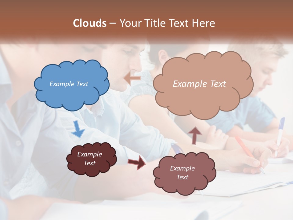 A Group Of People Sitting At A Table Writing PowerPoint Template