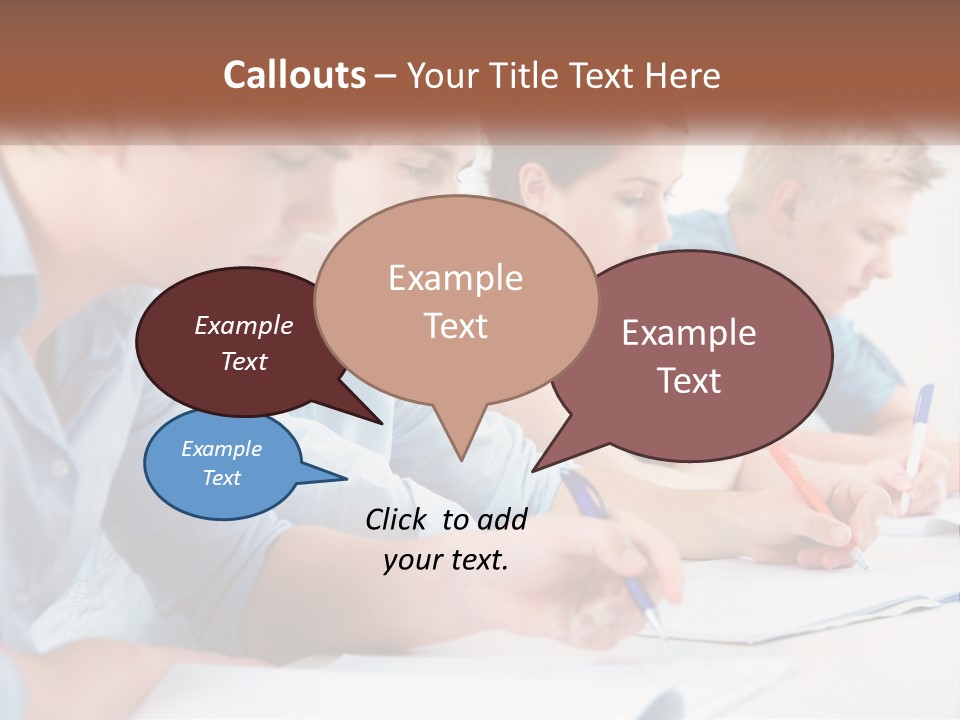 A Group Of People Sitting At A Table Writing PowerPoint Template