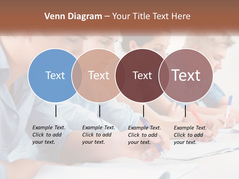 A Group Of People Sitting At A Table Writing PowerPoint Template