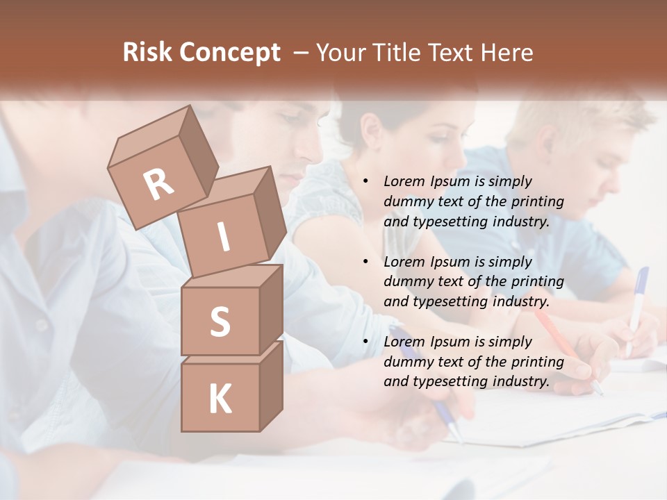 A Group Of People Sitting At A Table Writing PowerPoint Template