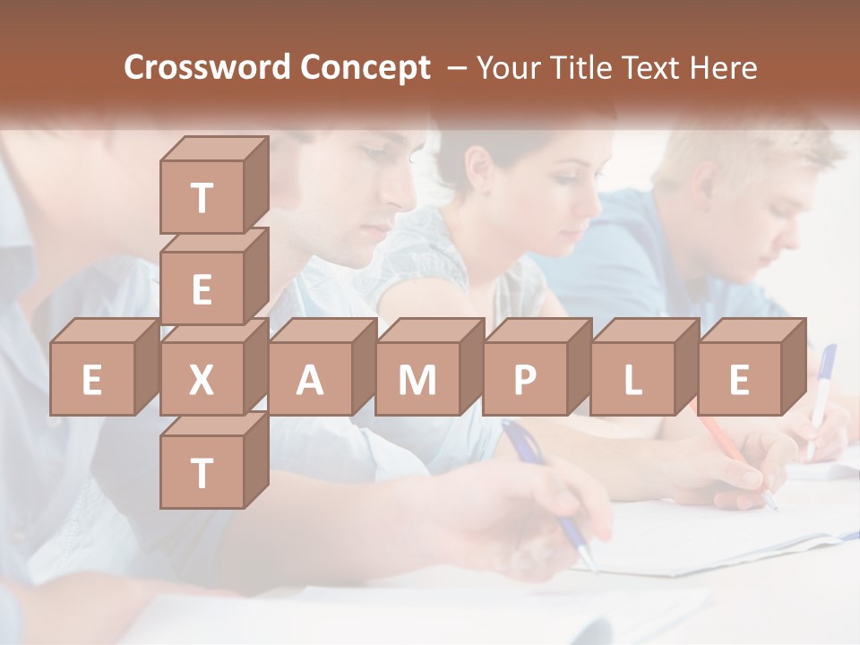 A Group Of People Sitting At A Table Writing PowerPoint Template