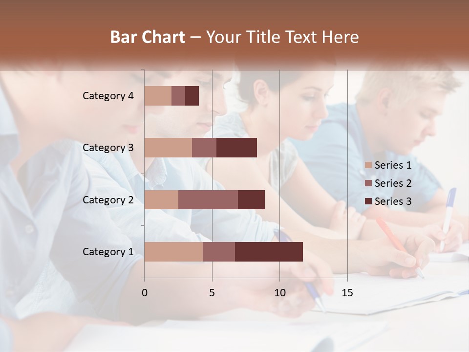A Group Of People Sitting At A Table Writing PowerPoint Template
