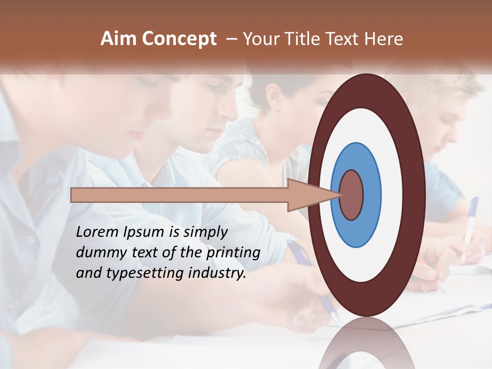 A Group Of People Sitting At A Table Writing PowerPoint Template