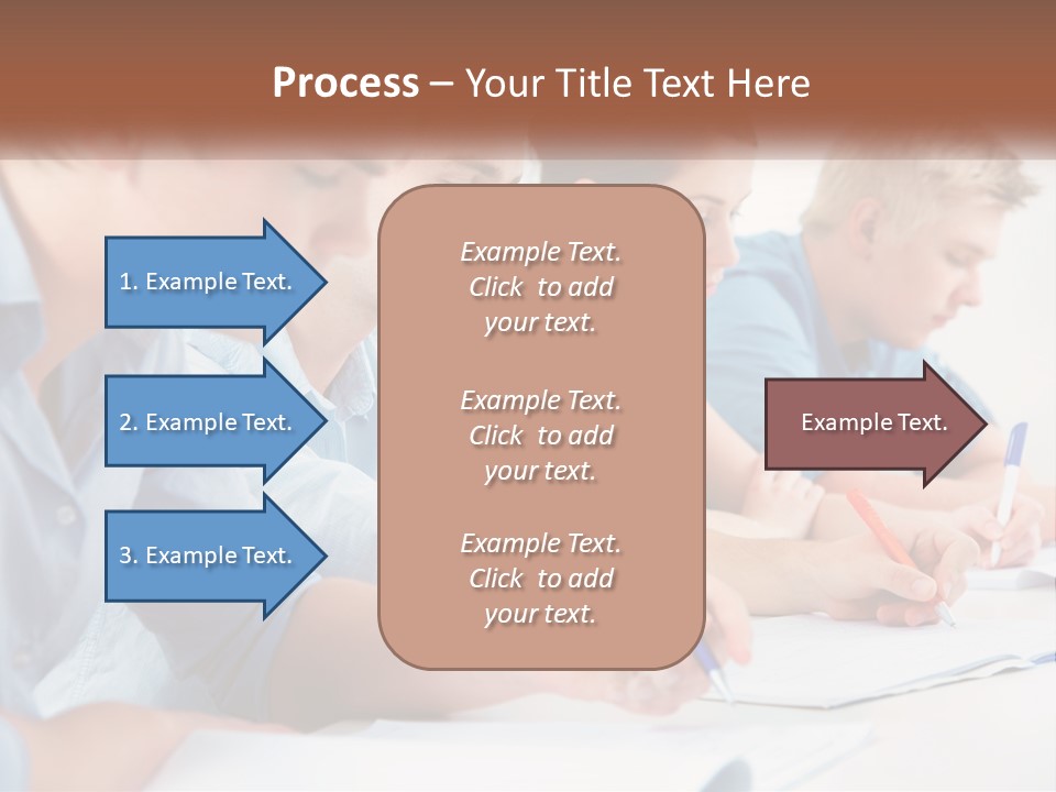 A Group Of People Sitting At A Table Writing PowerPoint Template