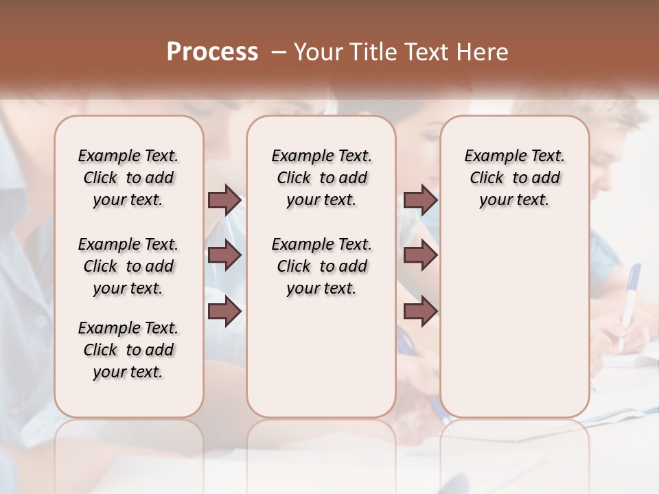 A Group Of People Sitting At A Table Writing PowerPoint Template