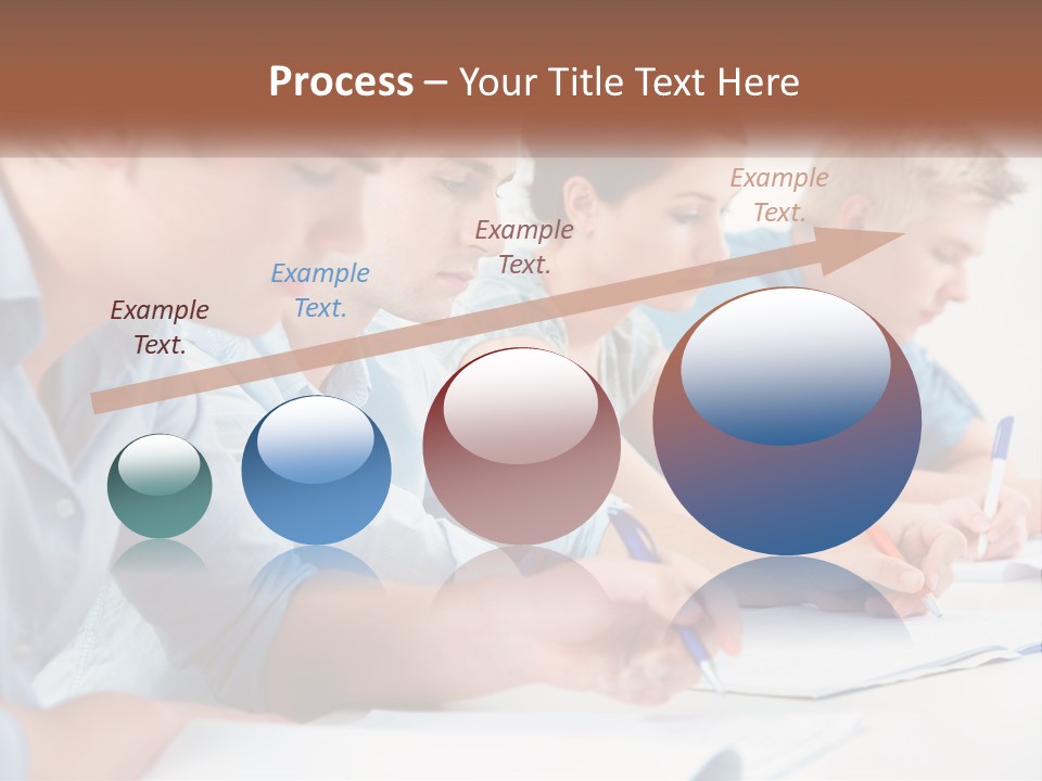 A Group Of People Sitting At A Table Writing PowerPoint Template