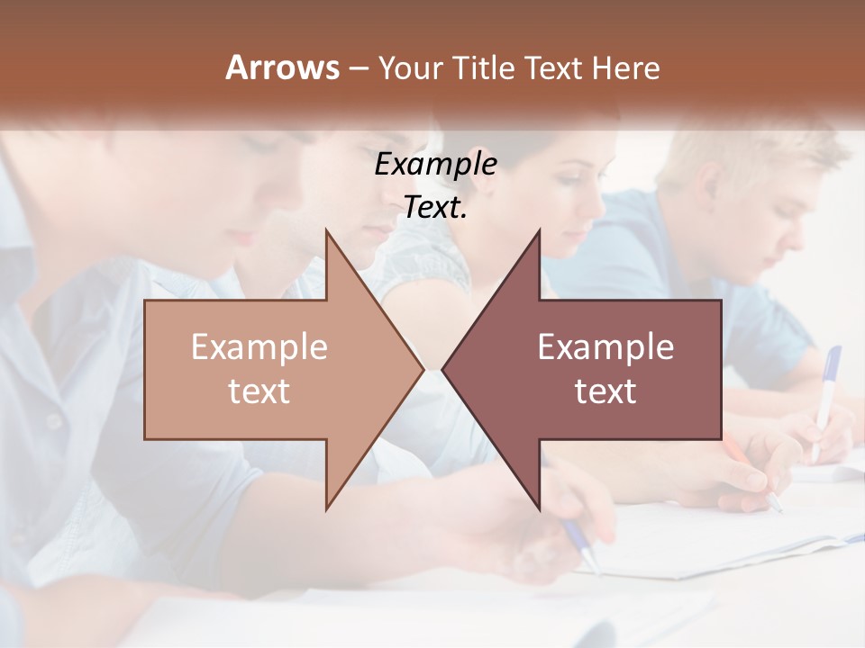 A Group Of People Sitting At A Table Writing PowerPoint Template