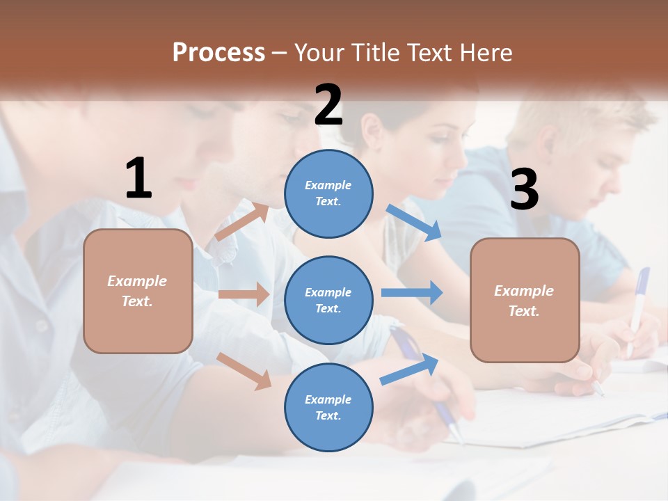 A Group Of People Sitting At A Table Writing PowerPoint Template